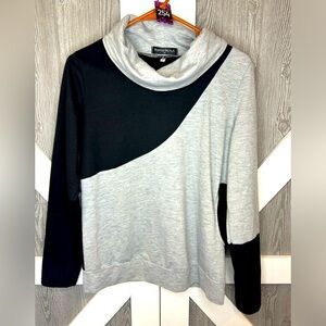 254. Romantic Hut Black and Gray Cowl Neck Sweater